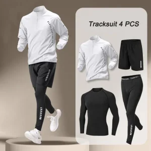 2025 summer Men's Quick Dry Jacket Suit 1-4 piece Outdoor Fitness