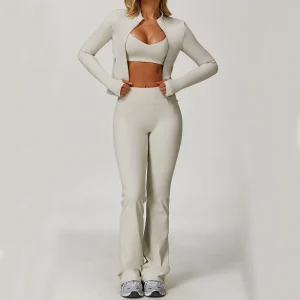 3PCS Gym Set Women Yoga Bra Jacket